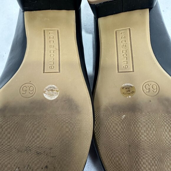 Liz Claiborne LC Faris Womens Black Block Heel Shoes 6.5M Memory Foam - Picture 11 of 11